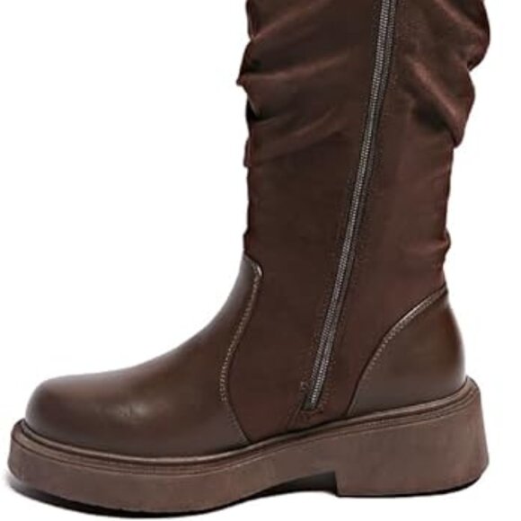 17 - NIB Chunky Heel Riding Boots - Picture 2 of 6